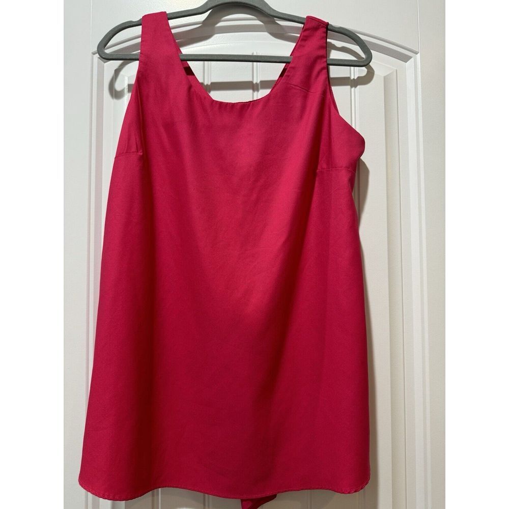 Anna Lane Pink Sleeveless Blouse Tie Back Size Large Cottagecore Flowy